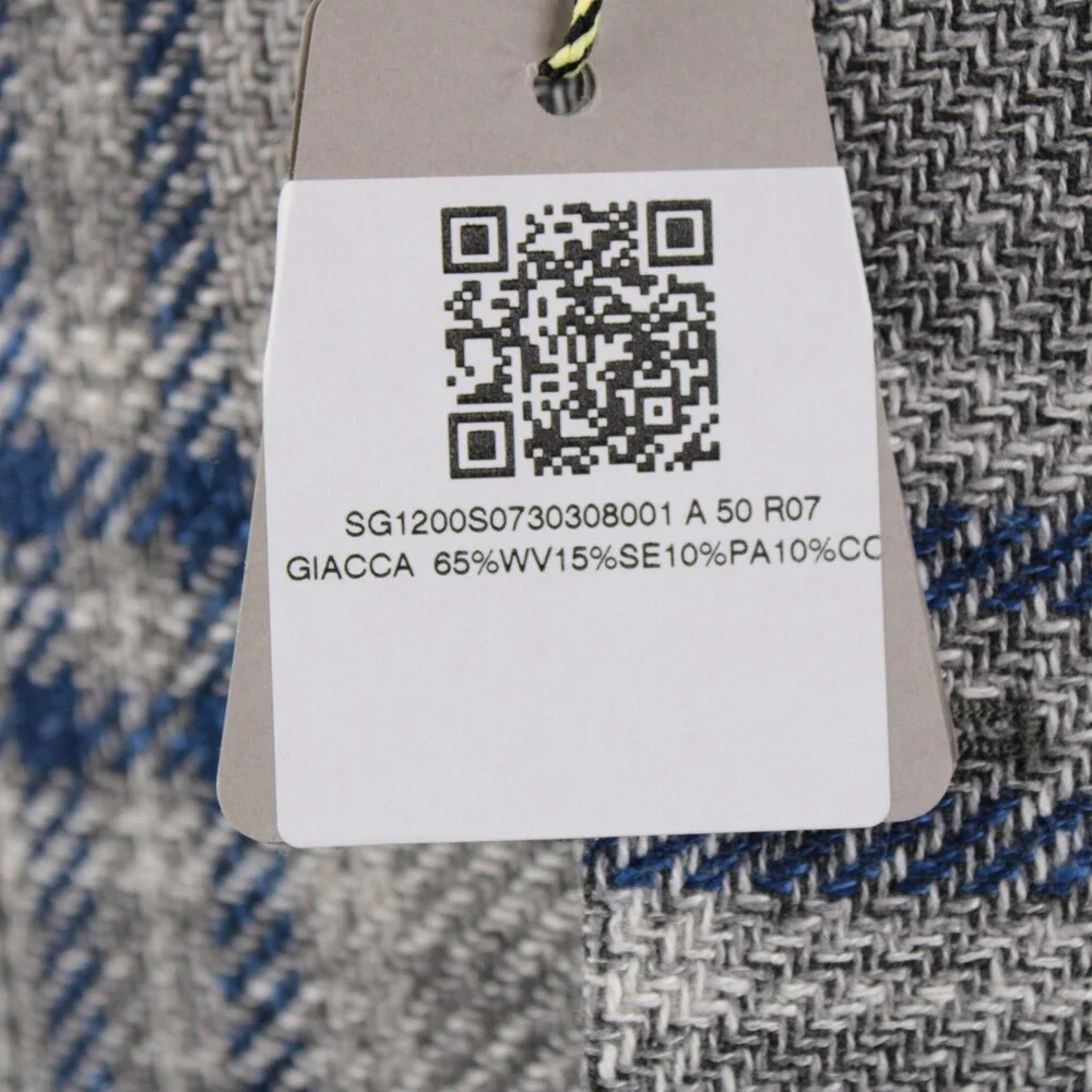 Sartorio Kiton NWT Wool Blend Sport Coat Size 50R (40R US) Gray w/ Blue & White